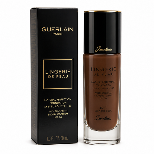 Guerlain Lingerie de Peau Natural Perfection Foundation SPF 20 1 oz Boxed Shade: 06C Very Deep Cool