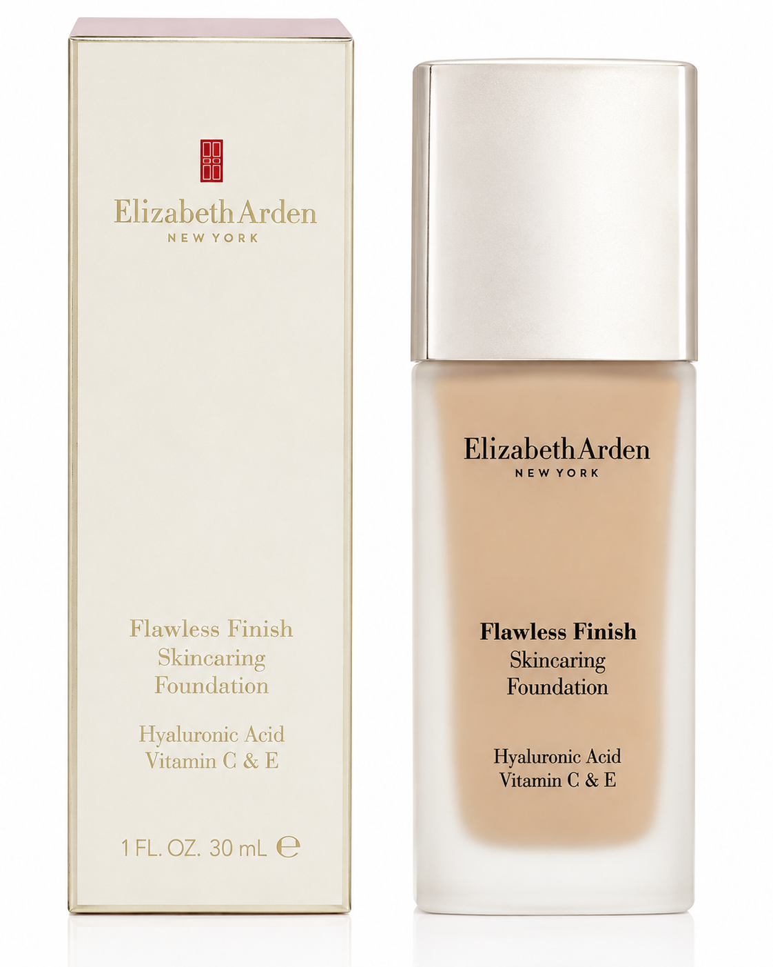 Elizabeth Arden Flawless Finish Skincaring Foundation Hyaluronic Acid Vitamin C 1 oz Boxed Shade: 550N