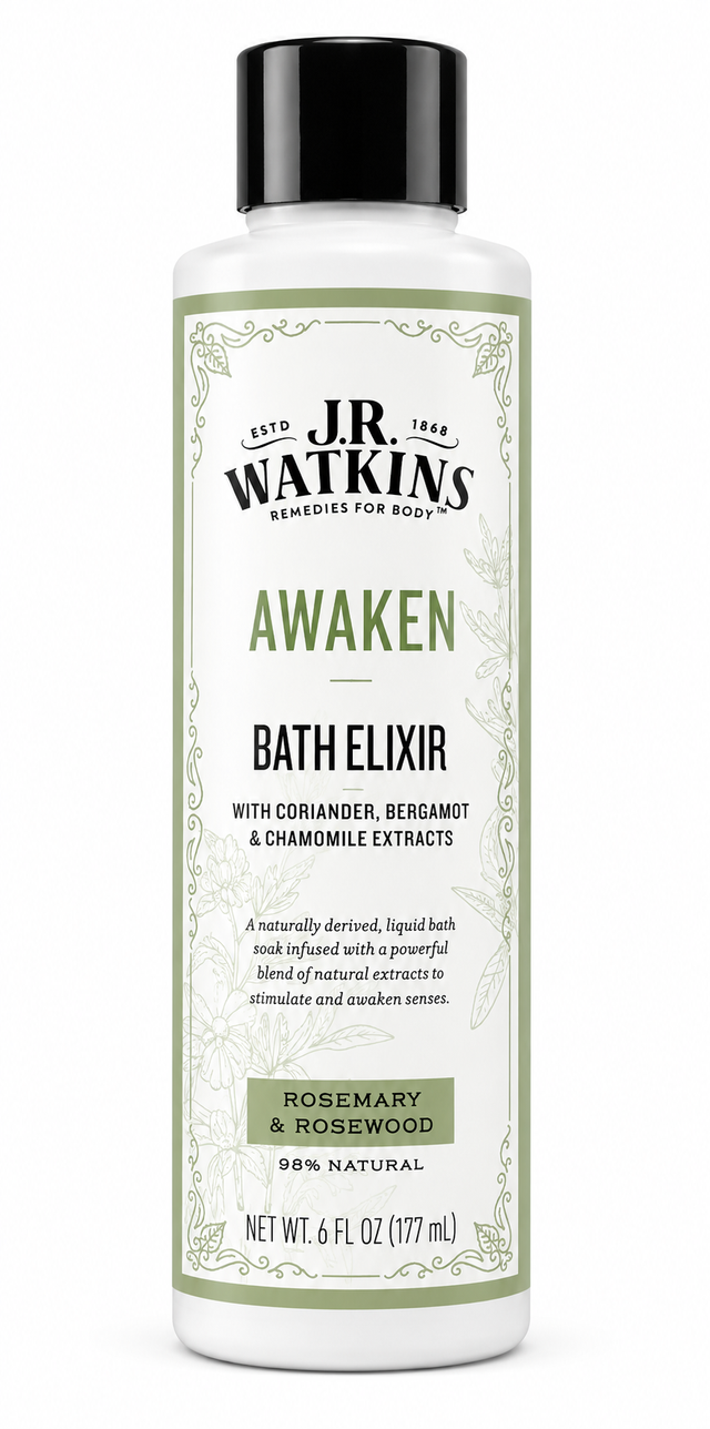 J.R. Watkins Awaken Bath Elixir - Rosemary and Rosewood 6 oz Sealed