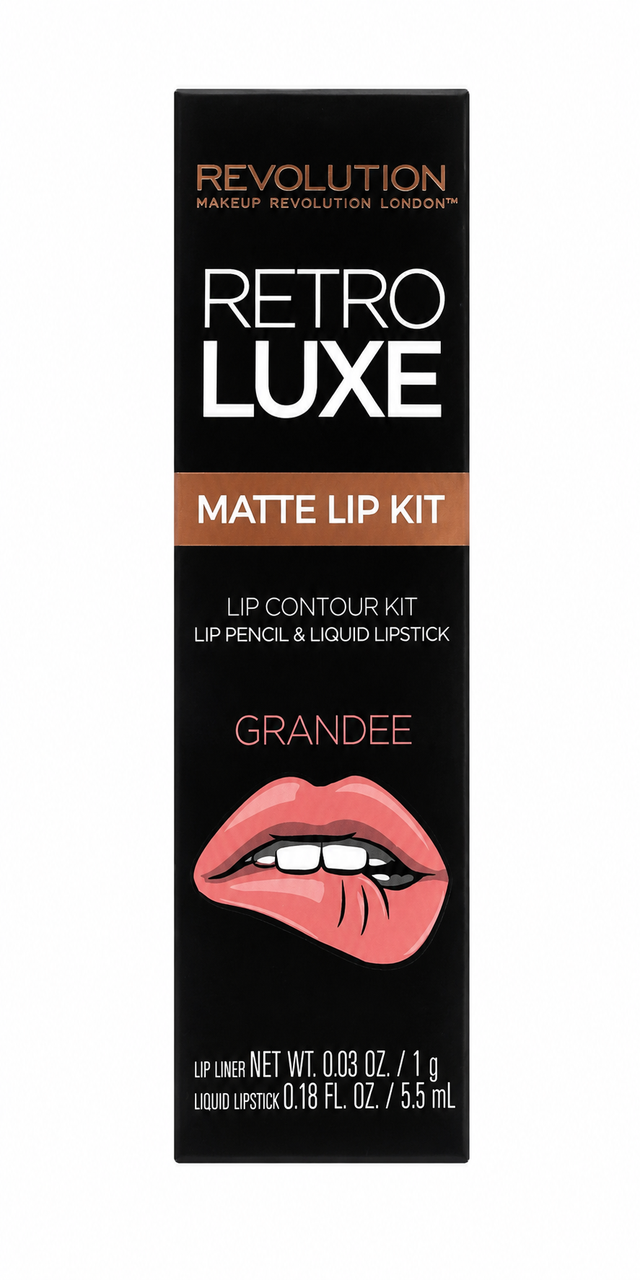 Makeup Revolution Retro Luxe Matte Lip Contour 2 Pieces Kit Boxed Color: Grandee