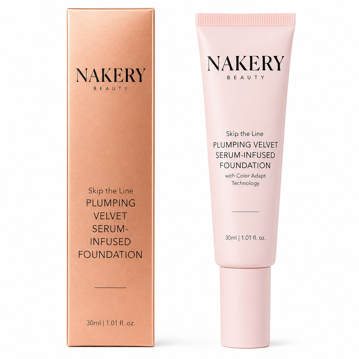Nakery Beauty Plumping Velvet SerumInfused Foundation 1.01 oz Boxed Shade: Medium