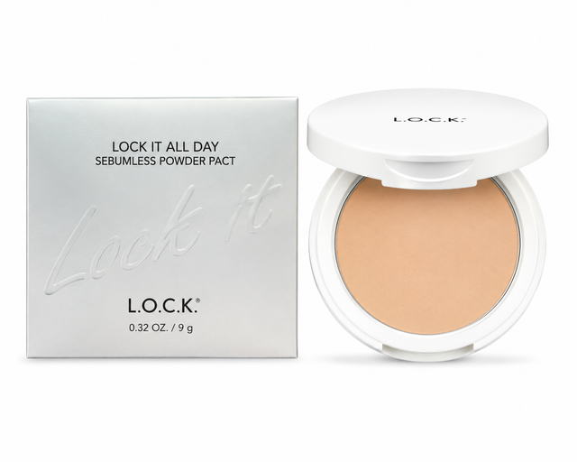 Lock It All Day Sebumless Powder Pact 0.32 oz Boxed Shade: 03 Honey Beige