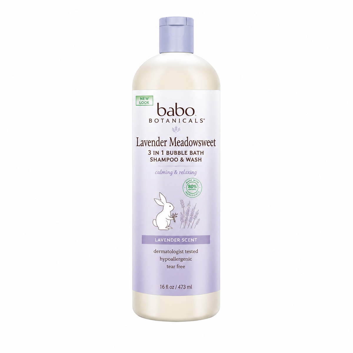 Babo Botanicals Lavender Meadowsweet 3-in-1 Bubble Bath Shampoo Wash 15 oz Sealed