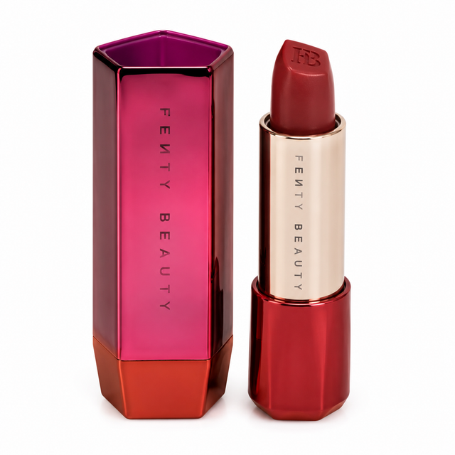 Fenty Beauty Icon Semi-Matte Lipstick 0.134 oz Unboxed Color: Nosy Rosy with Festival Collection Shell