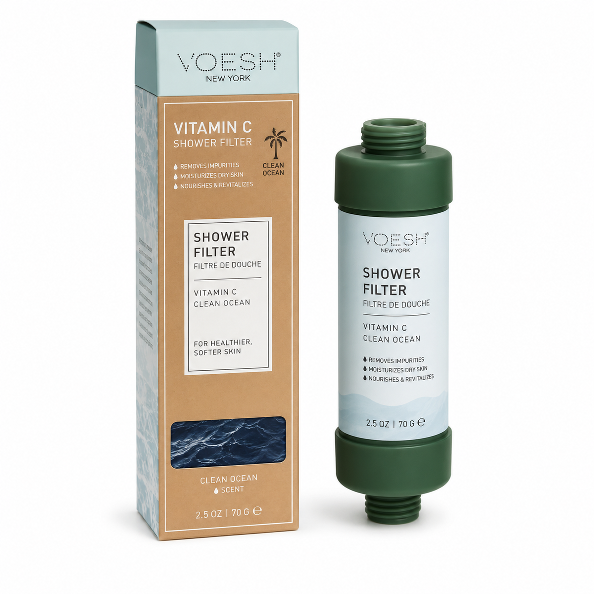 VOESH Vitamin C Shower Filter Clean Ocean 2.5 oz Boxed