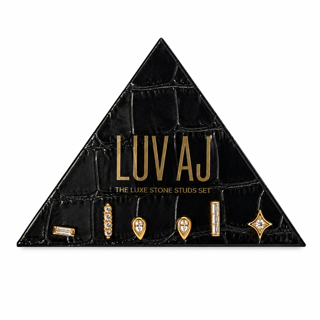 Luv Aj The Luxe Stone Studs Set Gold Bag