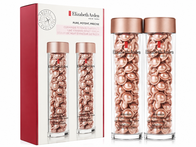 Elizabeth Arden Ceramide Retinol Capsules Line Erasing Night Serum Duo Boxed
