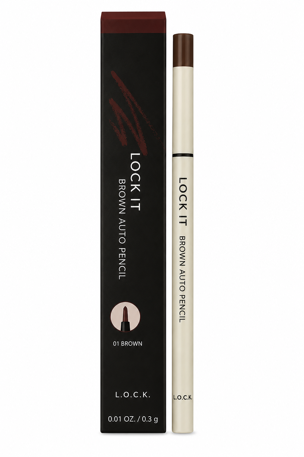 Lock It Brow Auto Pencil 0.01 oz Boxed Color: 01 Brown