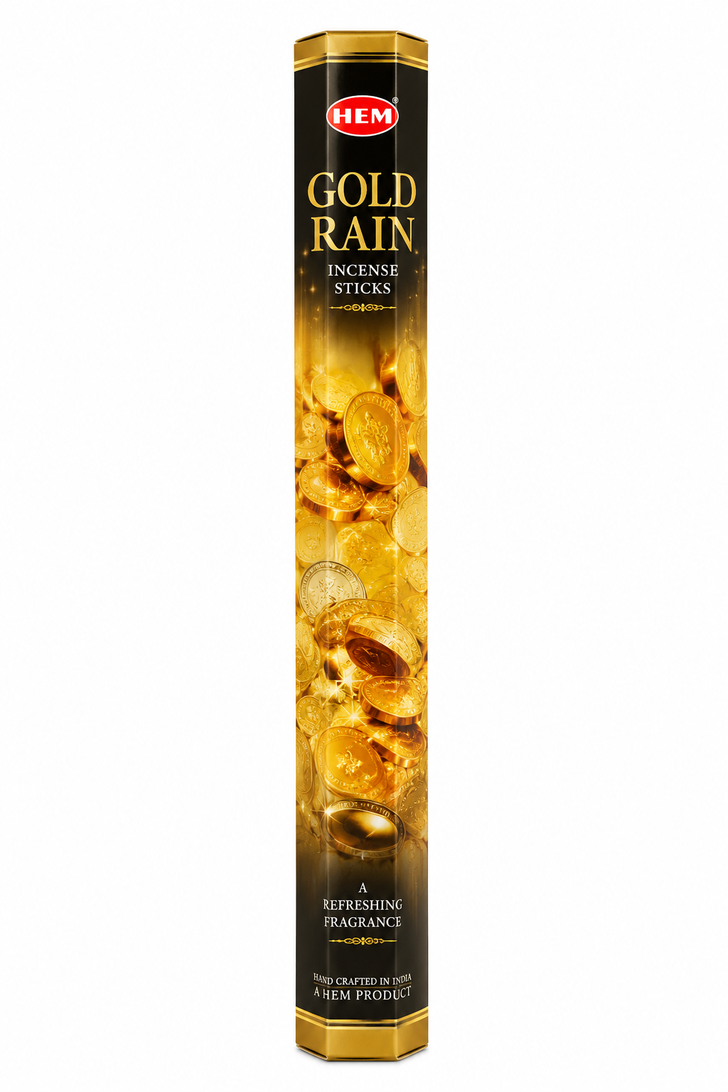 Hem Gold Rain Incense Sticks 20 Sticks Tube Hex Boxed