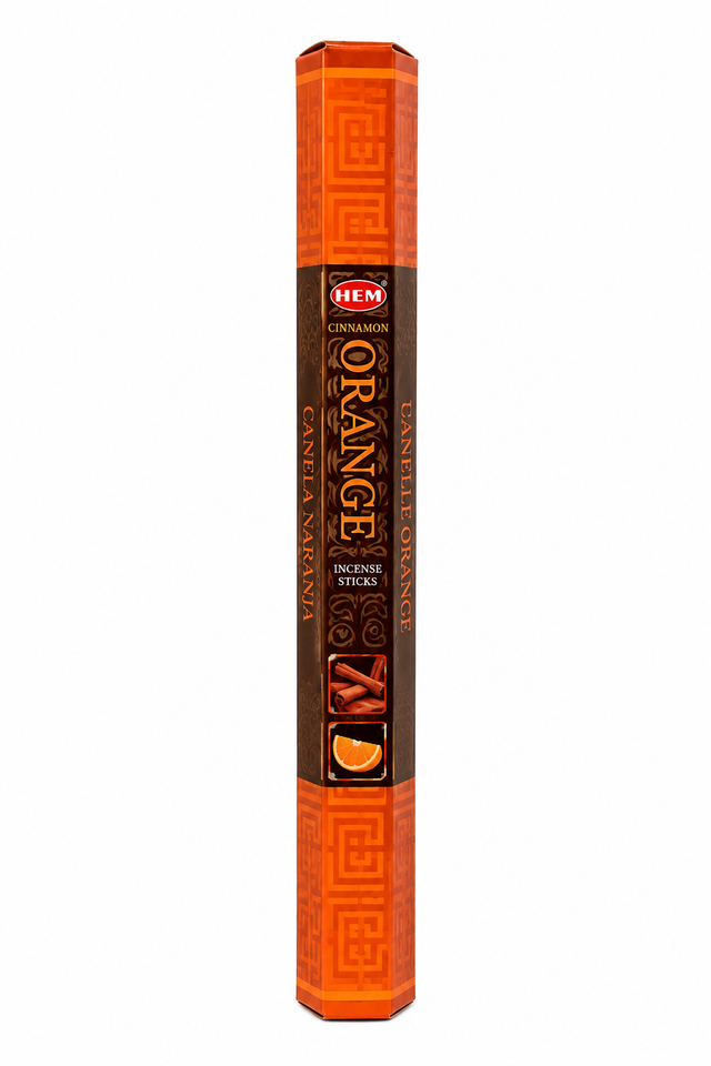 Hem Cinnamon Orange Incense Sticks 20 Sticks Tube Hex Boxed