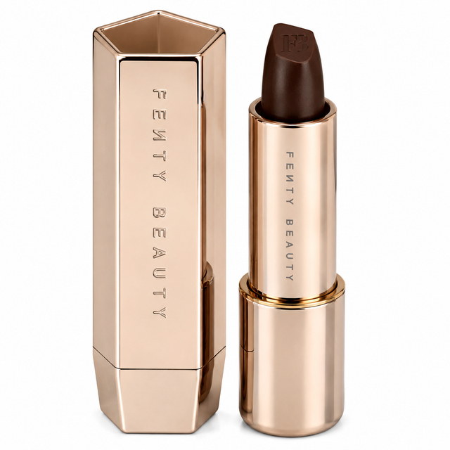 Fenty Beauty Icon Semi-Matte Lipstick 0.134 oz Unboxed Color: 13 Rowdy Roadie with Metallic Nude Shell