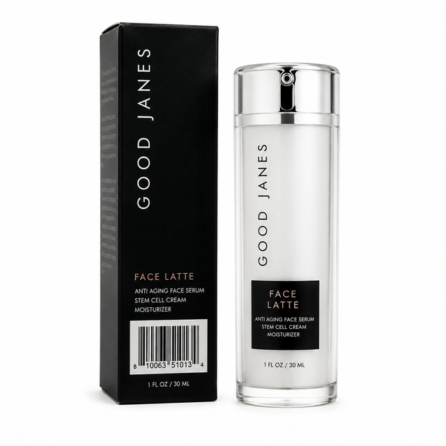 Good Janes Face Latte Anti-Aging Face Serum Stem Cell Cream Moisturizer 1 oz Boxed