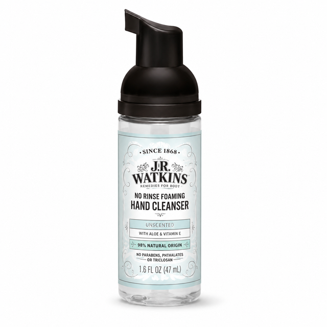 J.R. Watkins No Rinse Foaming Hand Cleanser Unscented 1.6 oz Loose
