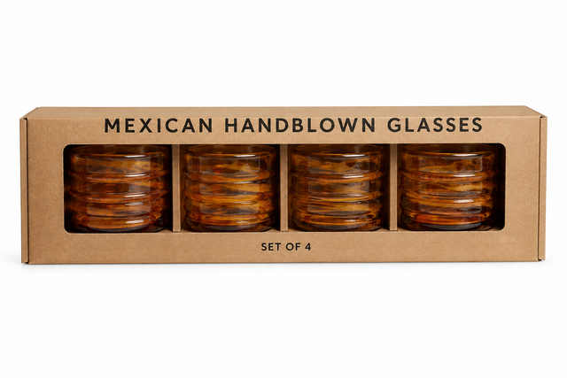 Verve Culture Mexican Handblown Glasses Boxed