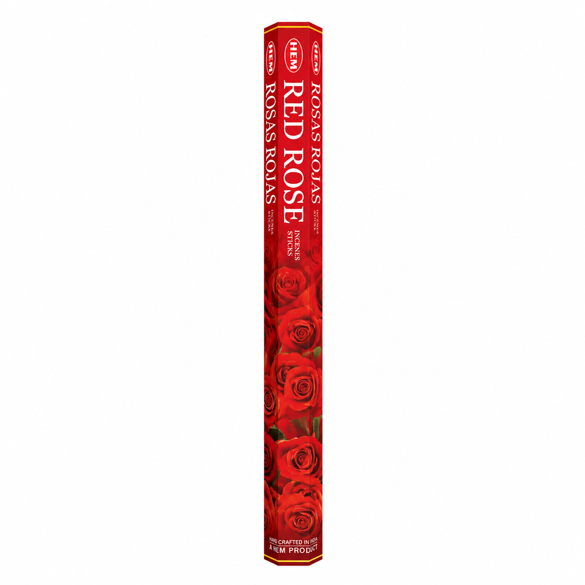 Hem Red Rose Jumbo Incense Sticks 10 Sticks Tube Hex Boxed