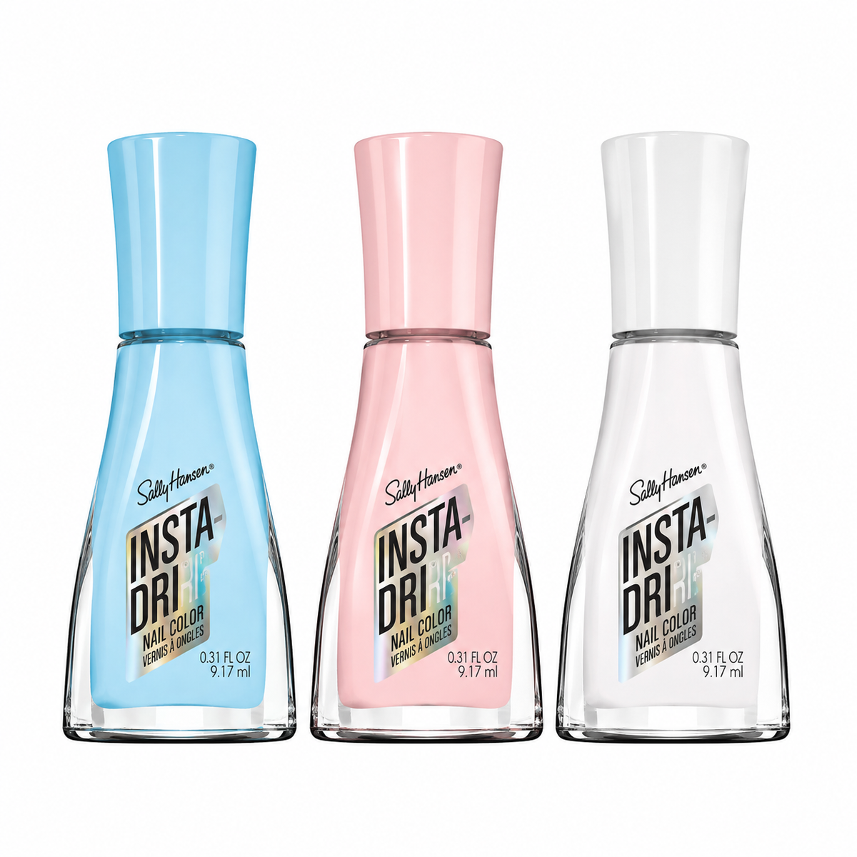 Sally Hansen GLAAD Insta-Dri Pride Nail Color Paint with Pride Transgender 3 Piece Set 3 x 0.3 oz Boxed
