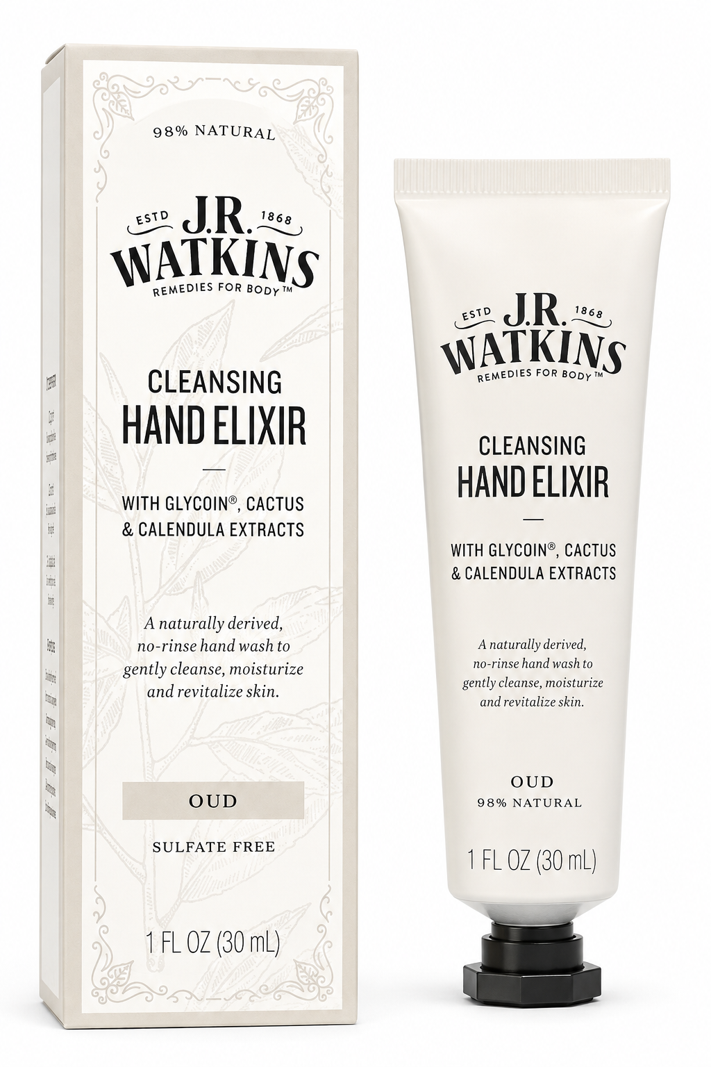 J.R. Watkins Cleansing Hand Elixir - Oud 1 oz Boxed