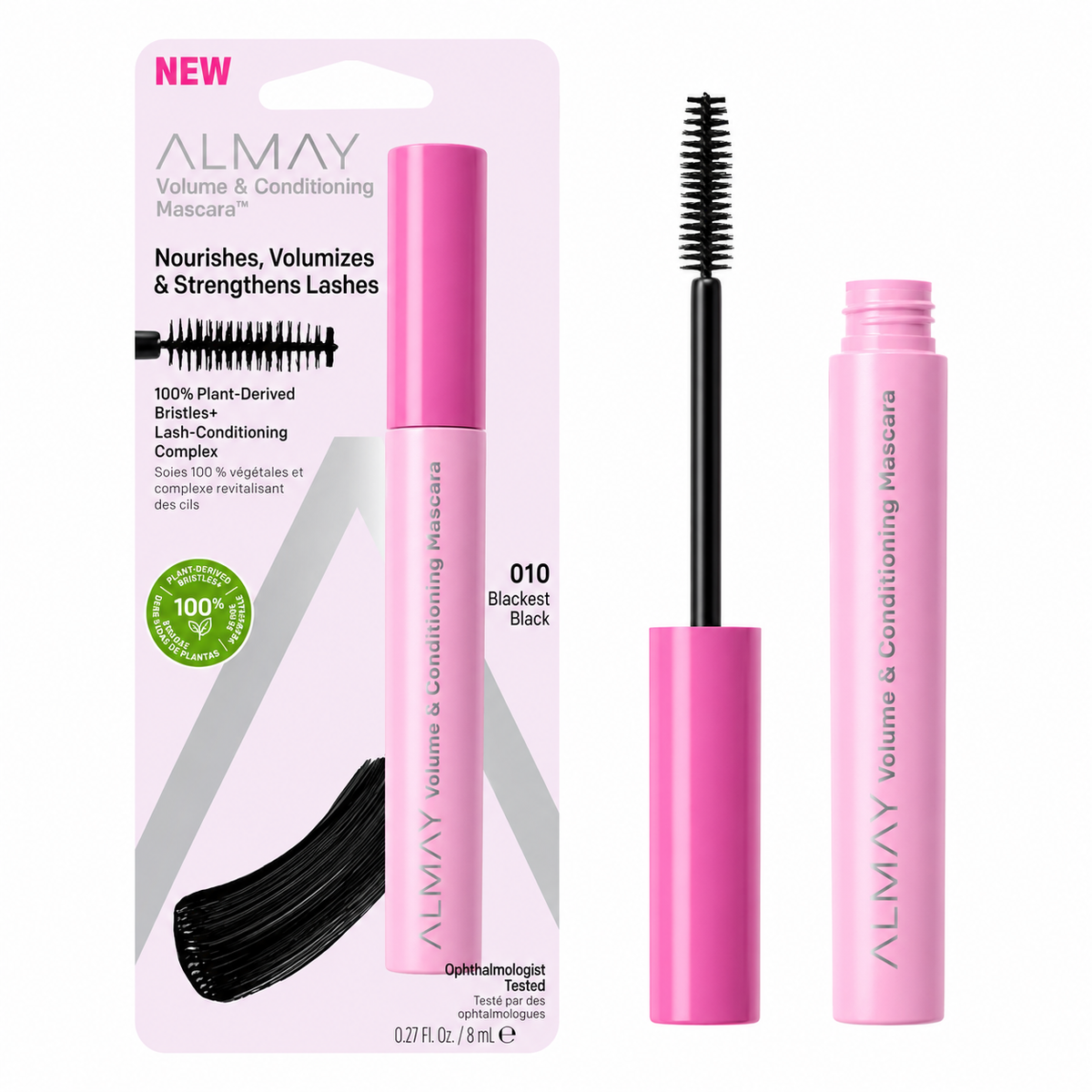 Almay Volume and Conditioning Waterproof Mascara 0.27 oz Carded Color: 10 Blackest Black