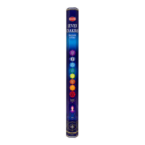 Hem Seven Chakras Incense Sticks 20 Sticks Tube Hex Boxed