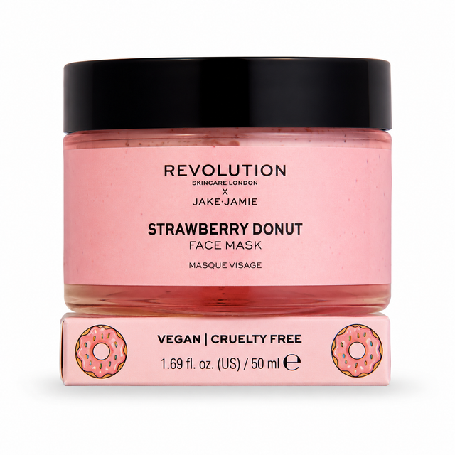 Makeup Revolution Skincare X Jake Jamie Strawberry Donut Face Mask 1.69 oz Boxed