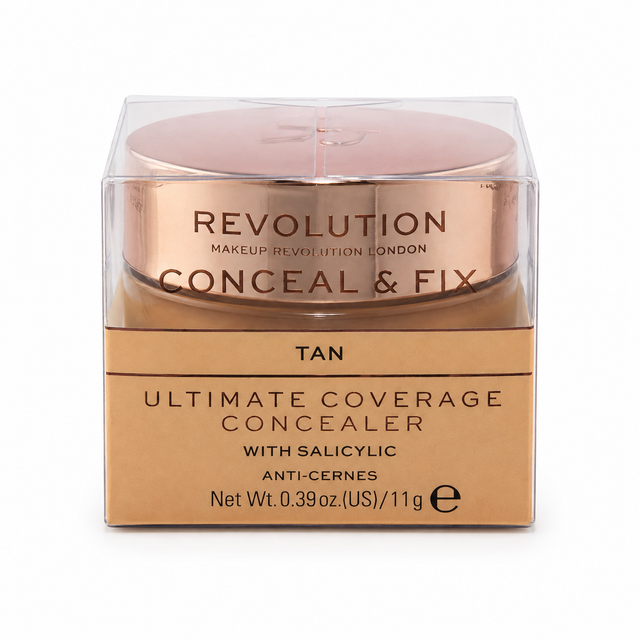 Makeup Revolution Conceal and Fix Ultimate Coverage Concealer 0.39 oz Boxed Shade: Tan