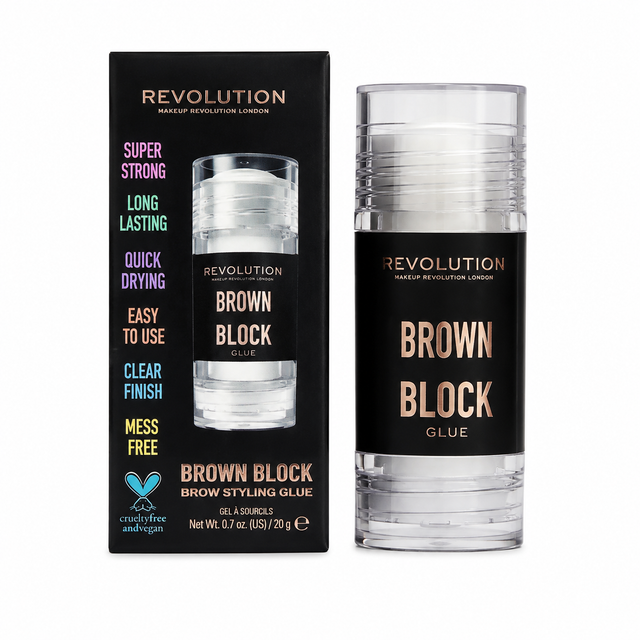 Makeup Revolution Brow Block Glue 0.42 oz Boxed