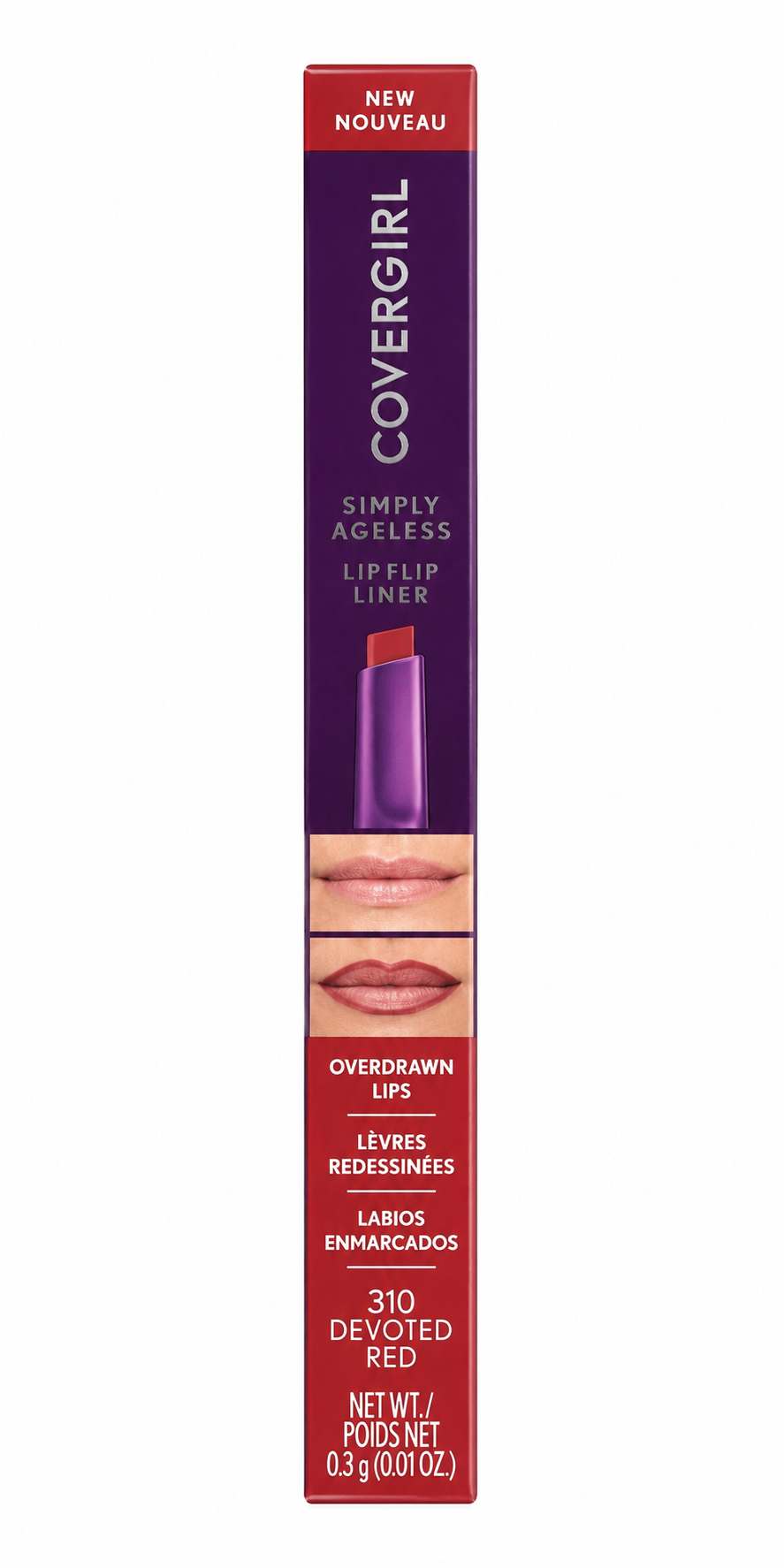 Covergirl Simply Ageless Lip Flip Liner 0.01 oz Boxed Color: 310 Devoted Red