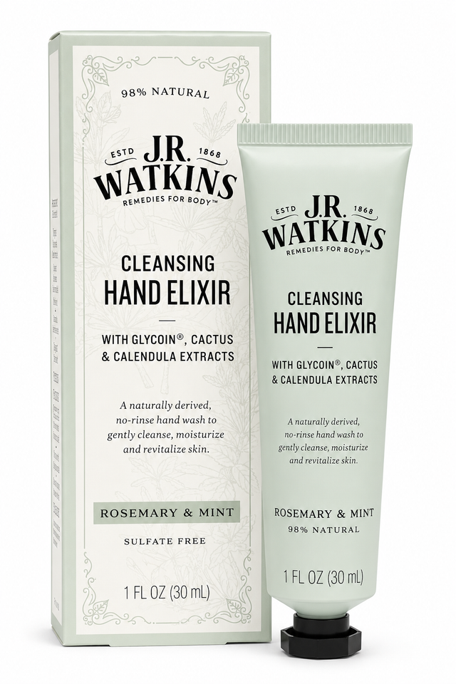 J.R. Watkins Cleansing Hand Elixir - Rosemary and Mint 1 oz Boxed