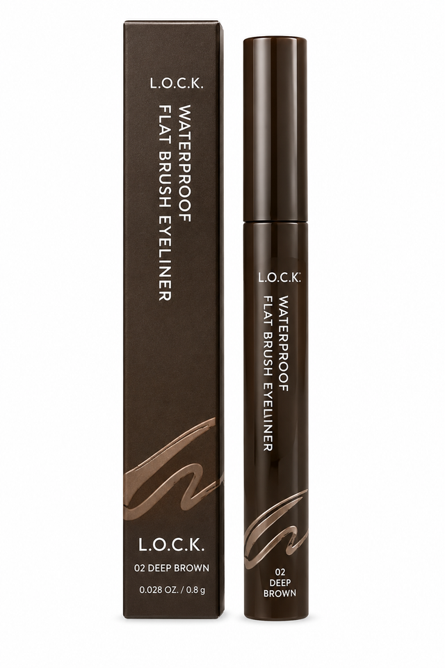 Lock It Waterproof Flat Brush Eyeliner 0.028 oz Boxed Color: 02 Deep Brown