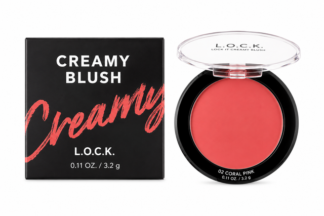 Lock It Creamy Blush 0.11 oz Boxed Color: 02 Coral Pink
