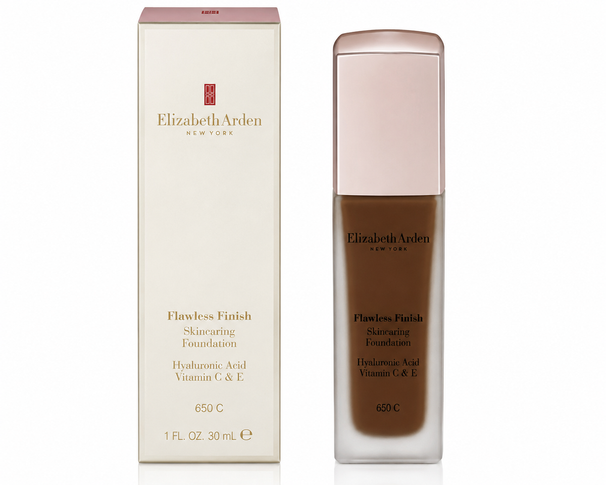 Elizabeth Arden Flawless Finish Skincaring Foundation Hyaluronic Acid Vitamin C 1 oz Boxed Shade: 650 C