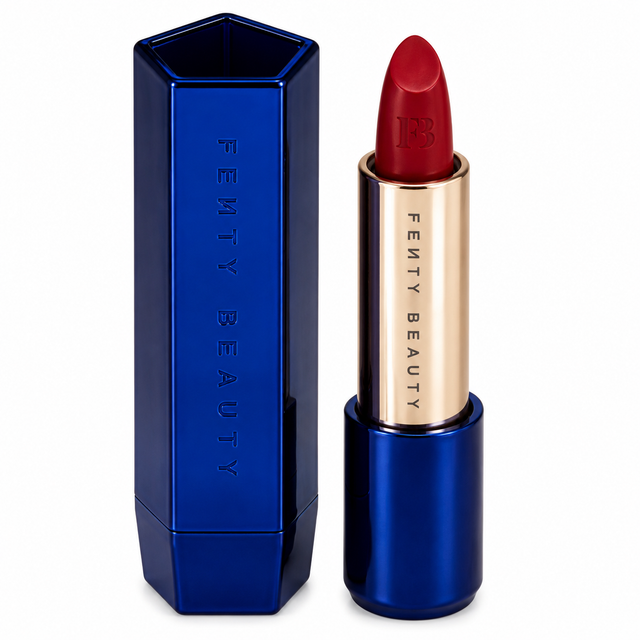 Fenty Beauty Icon Semi-Matte Lipstick 0.134 oz Unboxed Color: Miss Candy Venom with Navy Shell